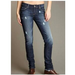 Paige Distressed Skyline Ankle Peg Skinny Jeans